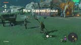Link entering one of Hyrule's stables in The Legend of Zelda: Tears of the Kingdom.
